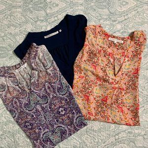 Violet + Claire and Rose + Olive Tops - Lot of 3